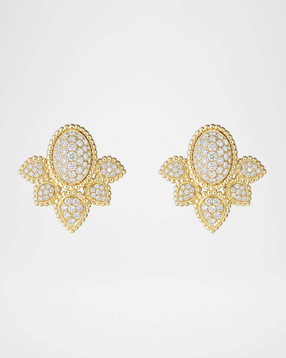 Serpent Boheme Vintage 18K Yellow Gold Diamond Stud Earrings